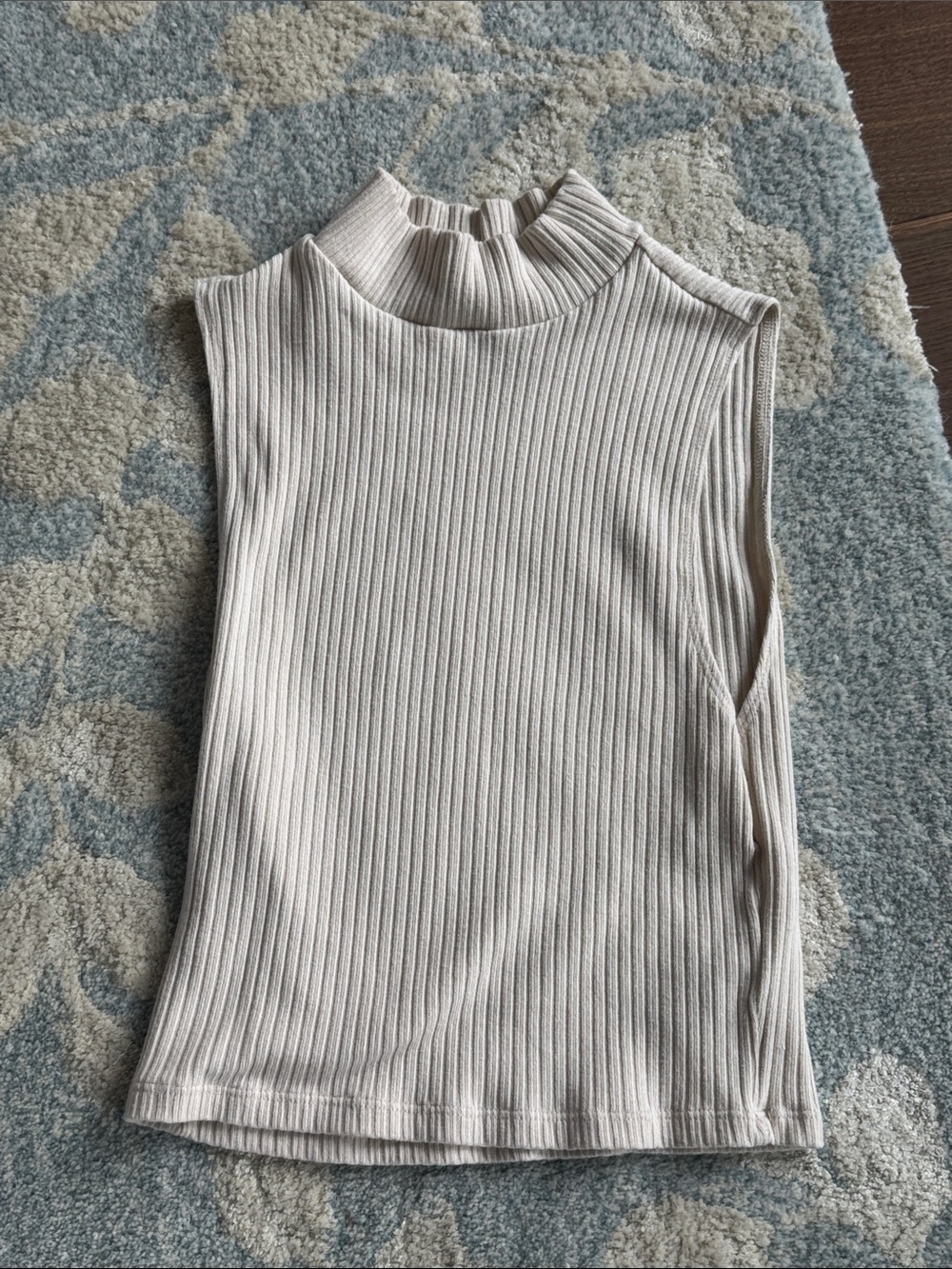Reformation Ribbed Mock Neck Tank - Neutral Cream